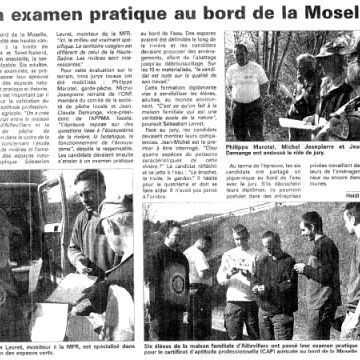 VOSGES MATIN - Un examen pratique au bord de la Moselle - 3 Mai 2010 